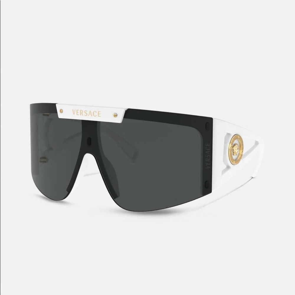 MEDUSA UNISEX ICON WHITE SHIELD SUNGLASSES